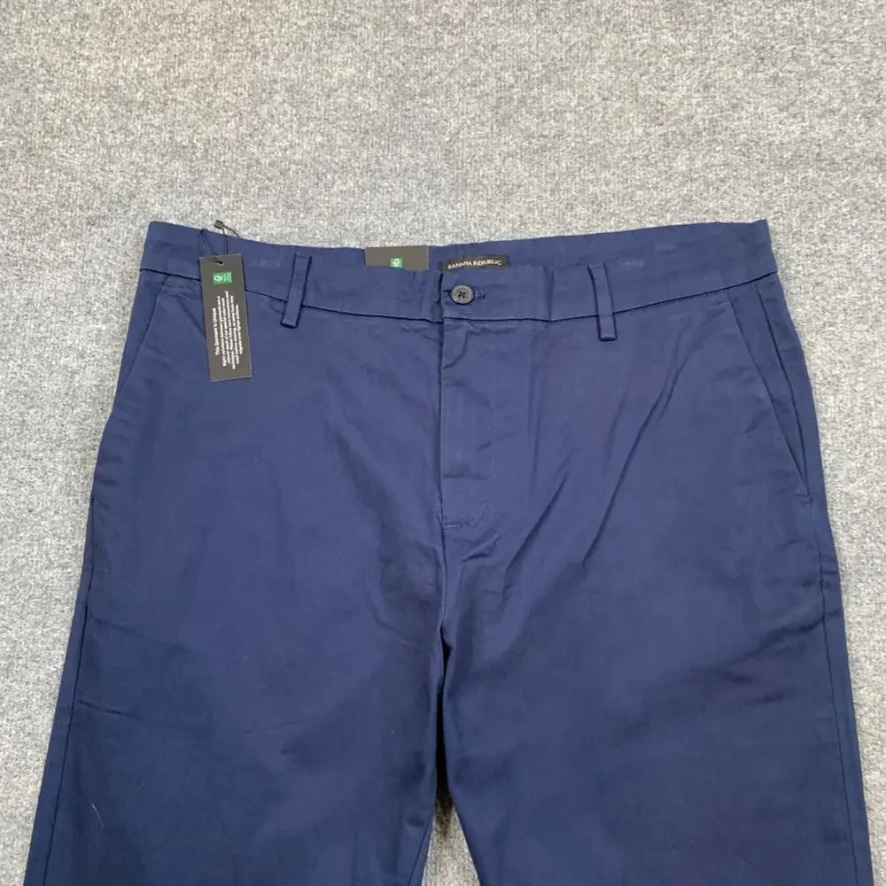 Banana Republic Pants Mens 38 Blue Cotton Stretch Chino Flat Front Casual Travel